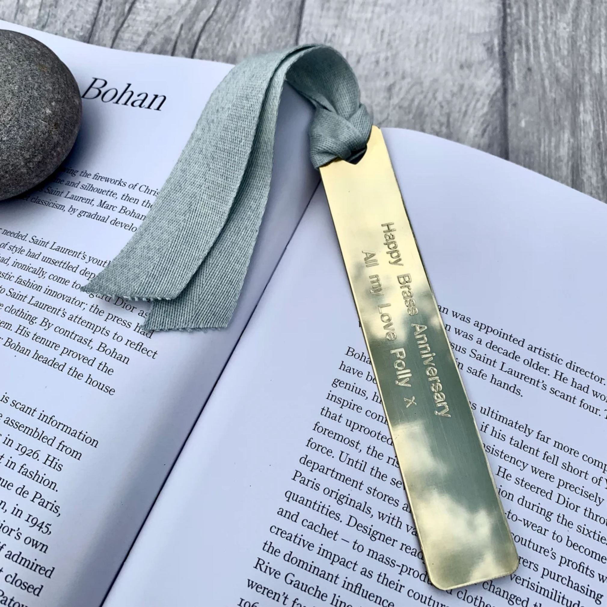 Personalised Solid Brass Bookmark
