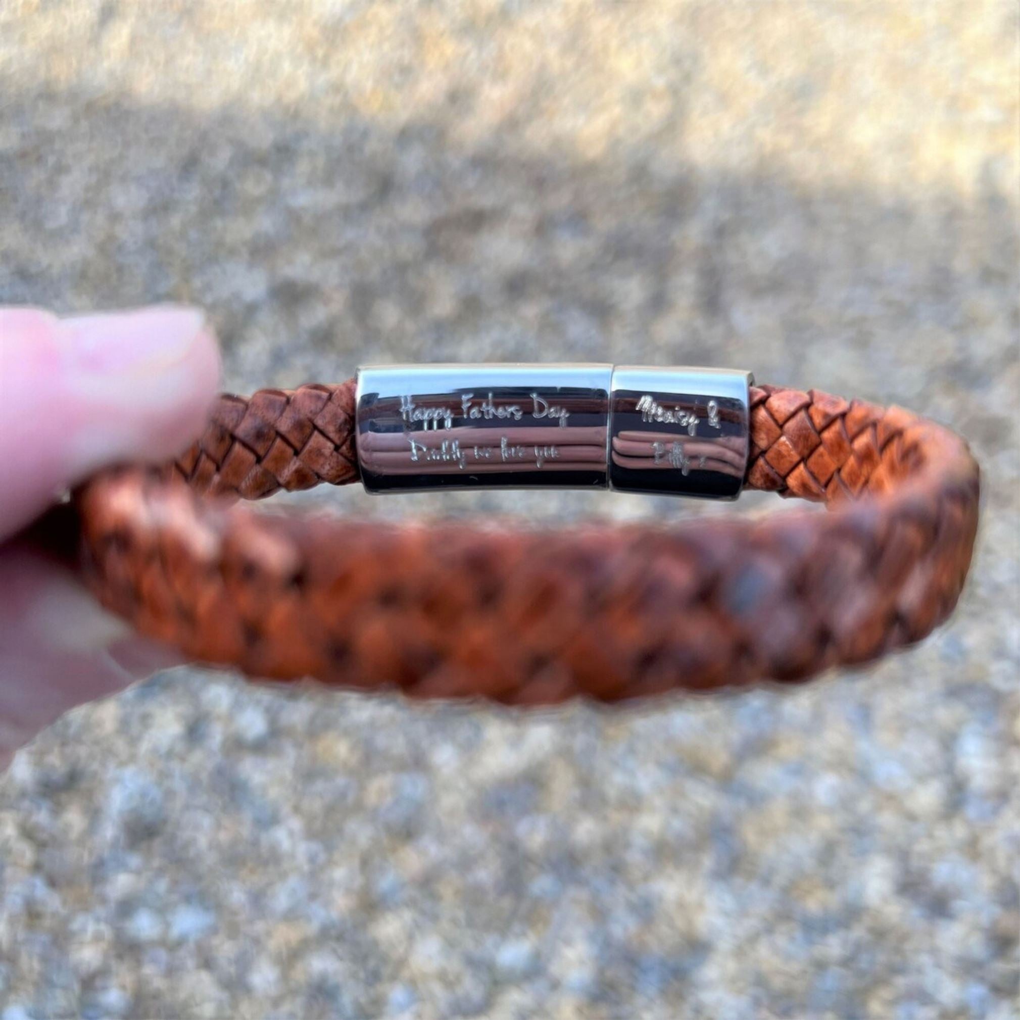Antique Brown Leather Braided Bracelet