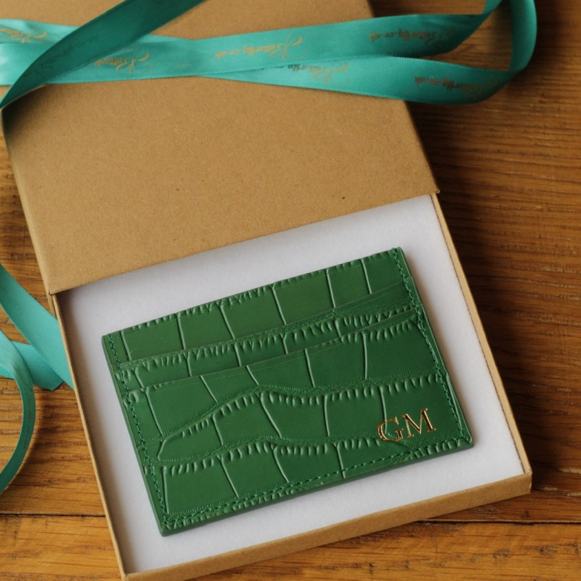 Green Leather cardholder Wallet